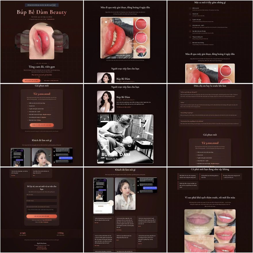Website Búp Bê Đàm Beauty do học viên tự dựng